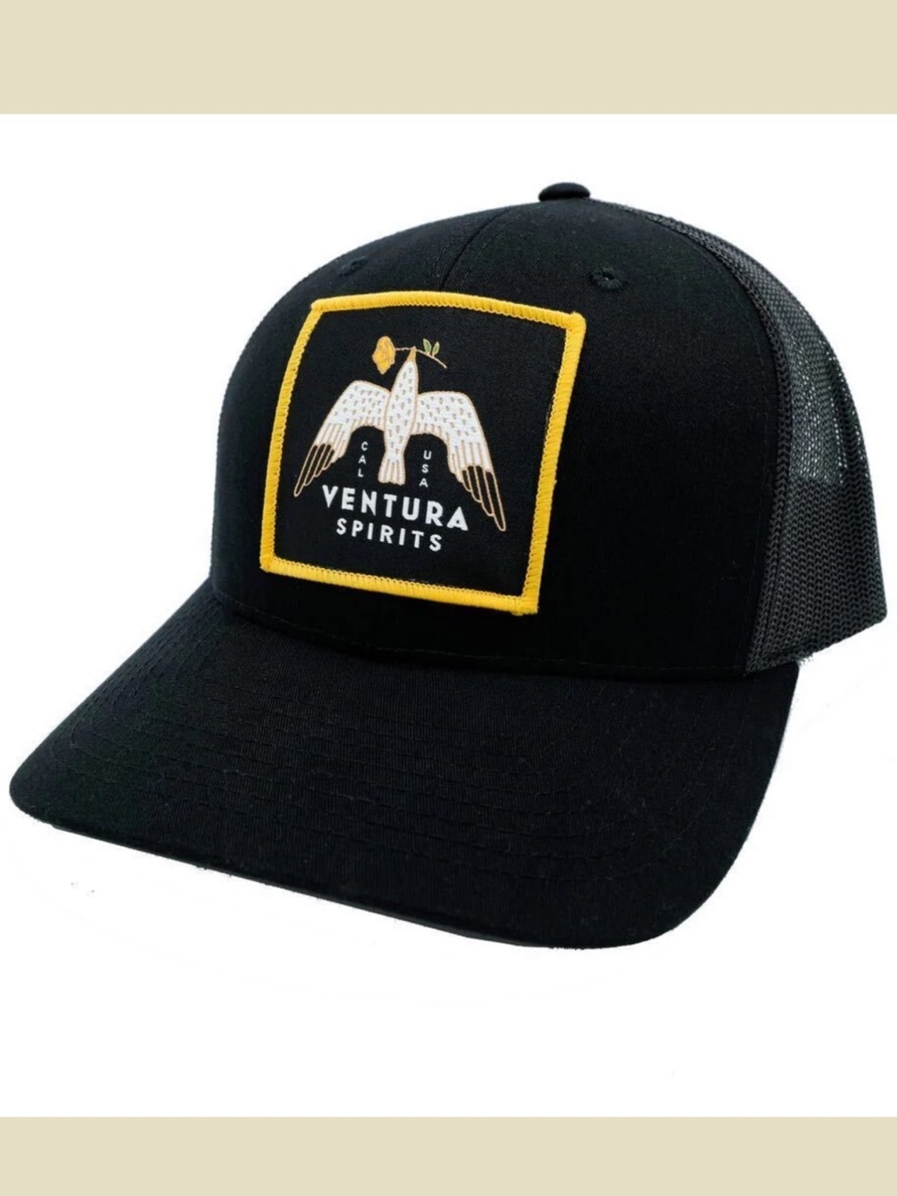 Ventura Spirits Black & Yellow Trucker Hat SnapBack adjustable new